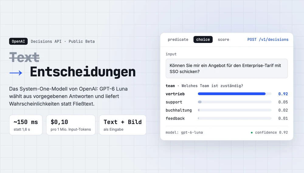 System 1 Decision Modell jetzt auch von OpenAI